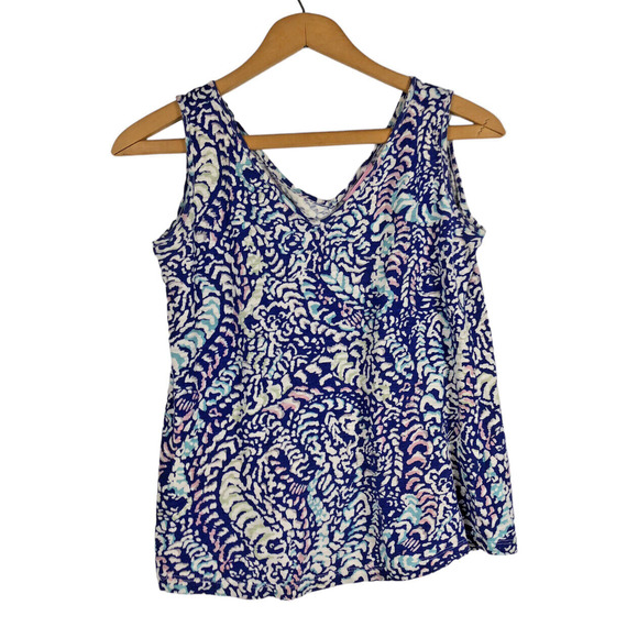 Lilly Pulitzer Size XS Cardigan Gigi Knit Wrap & Tank Top Shell Blue Paisley - Picture 5 of 10